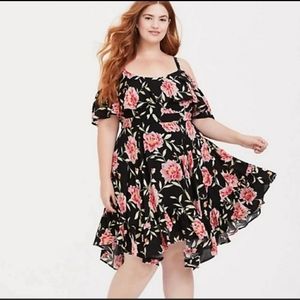 Torrid Floral Off-the-Shoulder Dress